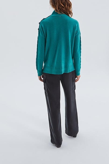 AMAZONITE KNIT SWEATER WITH SHOULDER BUTTONS 2