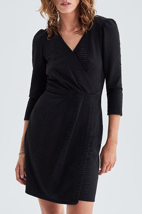 BLACK PYTHON MOTIF JACQUARD DRESS 1