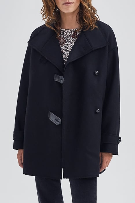 BLACK PEA COAT WITH ROCK DETAILS 4