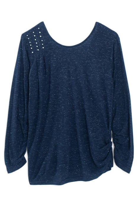 NAVY GLITTERY T-SHIRT WITH DIAMANTE ON DRAPING 4