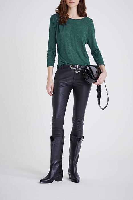 DUCK GREEN GLITTERY T-SHIRT, DIAMANTE ON DRAPING 3