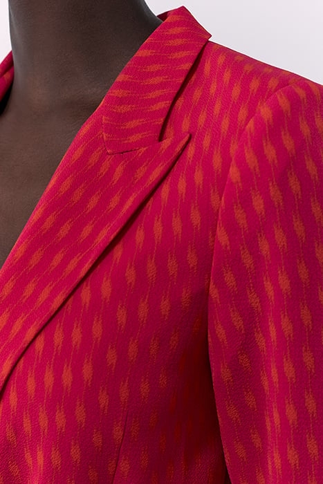 FUCHSIA PRINT BELTED SUIT JACKET 6