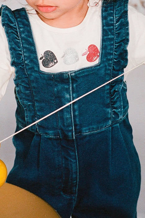 BABY GIRLS’ DENIM DUNGAREES & T-SHIRT OUTFIT 6