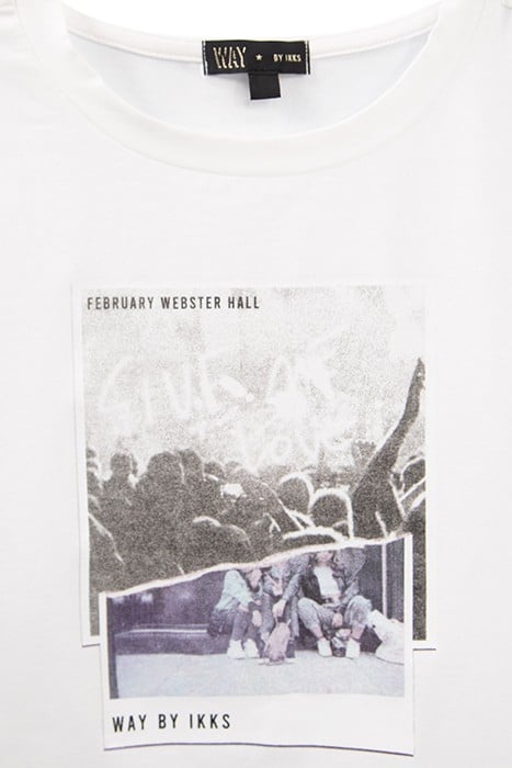 GIRLS’ WHITE CROPPED COTTON T-SHIRT WITH CONCERT IMAGE 3