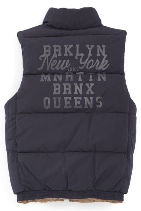 BOYS’ CAMEL AND NAVY REVERSIBLE BODYWARMER 4