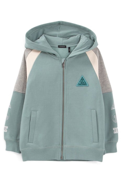 BOYS’ GREEN CARDIGAN WITH REFLECTIVE DETAILS 1