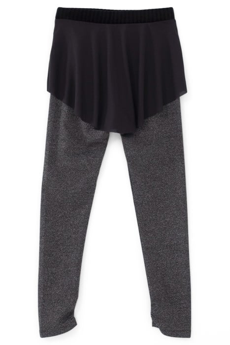 GIRLS’ 2-IN-1 GREY LEGGINGS AND TULLE SKIRT 4