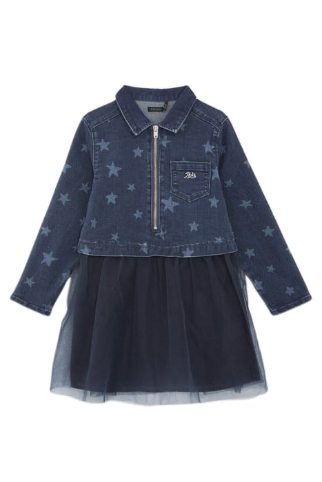 GIRLS’ NAVY MIXED FABRIC TUTU DRESS 1