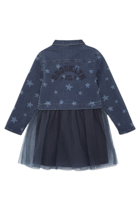 GIRLS’ NAVY MIXED FABRIC TUTU DRESS 2