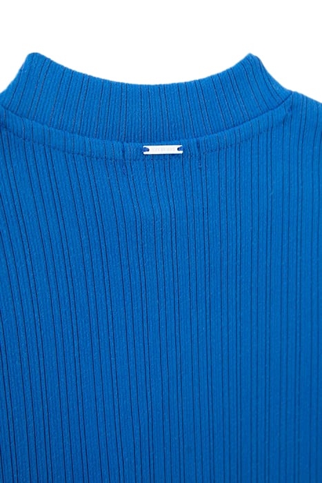 GIRLS' BLUE ZIPPED RIBBED T-SHIRT 6