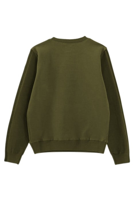 BOYS’ KHAKI MIXED FABRIC SWEATER WITH EMBOSSED IMAGE 4