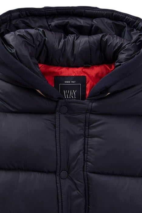 BOYS’ NAVY MIXED-FABRIC BASEBALL-STYLE PADDED JACKET 4