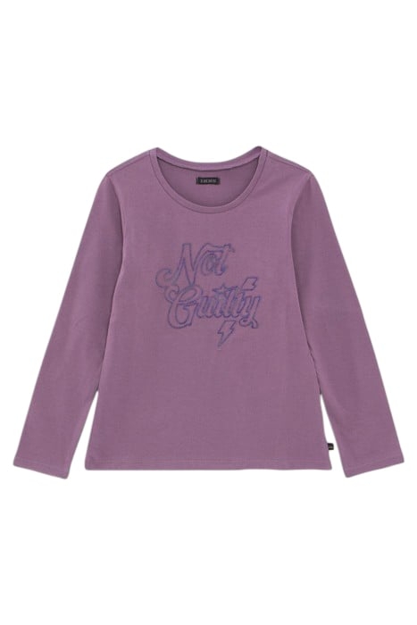 GIRLS’ PINK RUBBER SLOGAN ORGANIC COTTON T-SHIRT 1