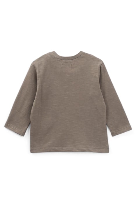 BOYS’ KHAKI TEXTURED TRAINERS IMAGE ORGANIC COTTON T-SHIRT 2