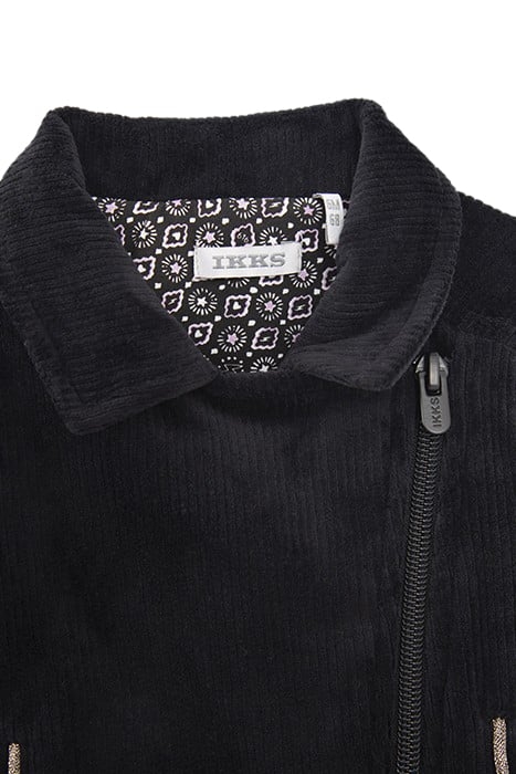 GIRLS’ BLACK CORDUROY BIKER-STYLE CARDIGAN 3