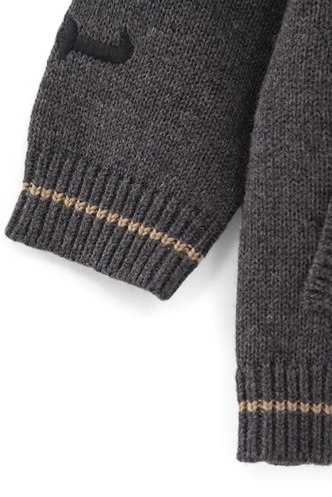 BABY BOYS’ GREY KNIT CARDIGAN WITH EMBROIDERED SLEEVES 4