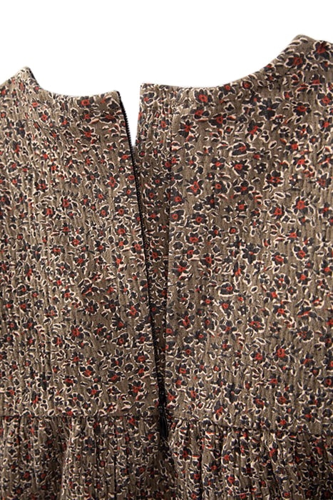 BABY GIRLS’ KHAKI LEOPARD FLORAL PRINT DRESS 5