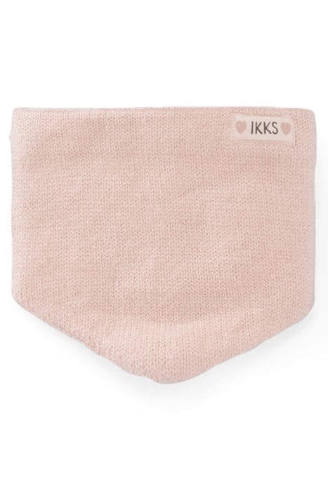BABY GIRLS’ POWDER PINK LUREX FUR-LINED KNIT SNOOD 1