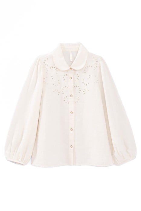ECRU EYELET EMBROIDERY DICKEY SHIRT 3