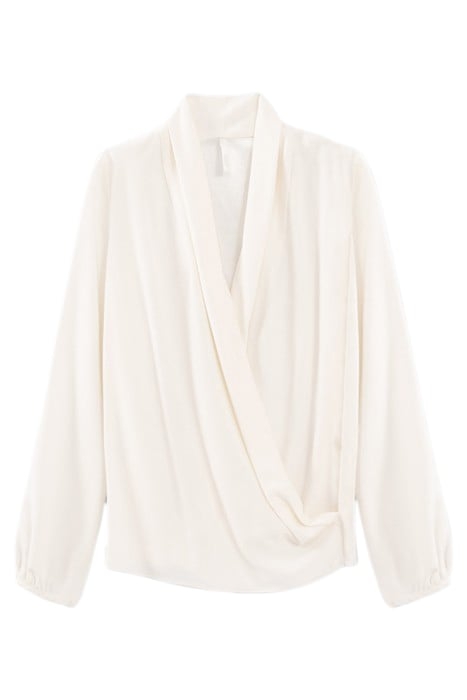 OFF-WHITE SHAWL COLLAR BLOUSE 4