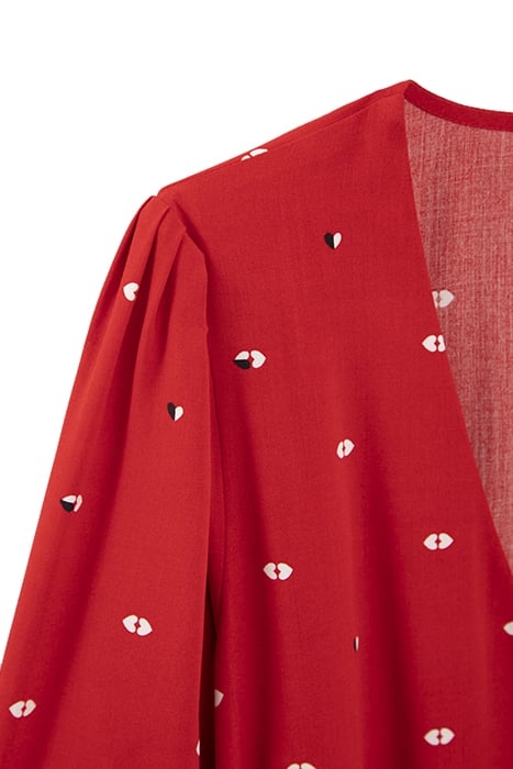 WINTER CRIMSON HEART-KISS PRINT DRESS 3