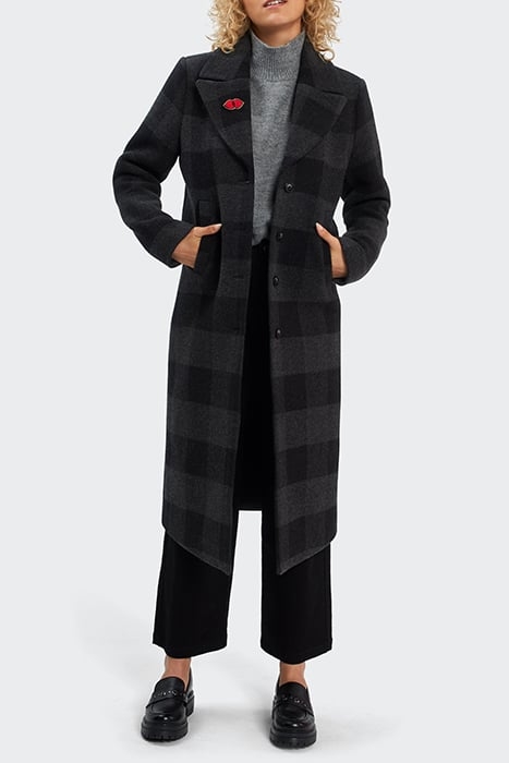 CHARCOAL CHECK LONG COAT 3