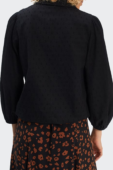 BLACK EYELET EMBROIDERY DICKEY SHIRT 2