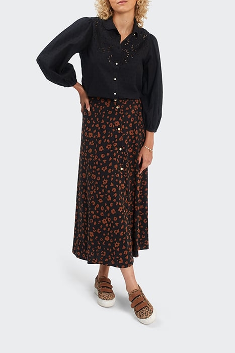 BLACK EYELET EMBROIDERY DICKEY SHIRT 1