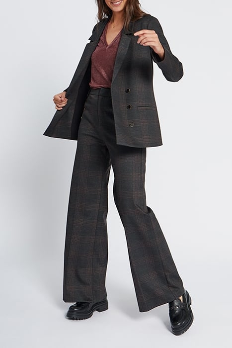 CHARCOAL CHECK UPCYCLED SUIT TROUSERS 4