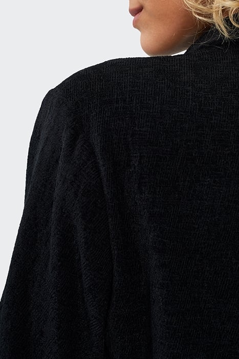 BLACK TEXTURED VELVET DRESS 7