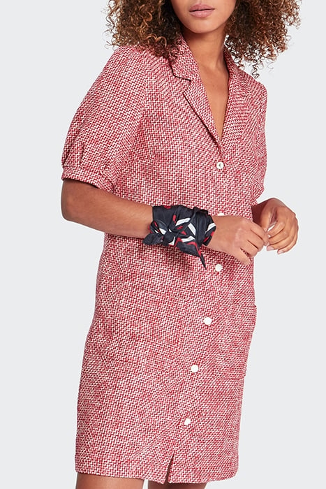 WINTER CRIMSON TWEED-LOOK DRESS 1