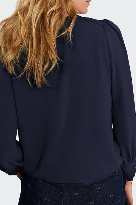 FLASH NAVY BLOUSE WITH DRAPED CUFFS 4