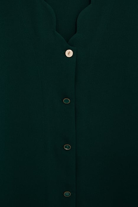 IMPERIAL GREEN BLOUSE WITH SCALLOPED NECKLINE 5