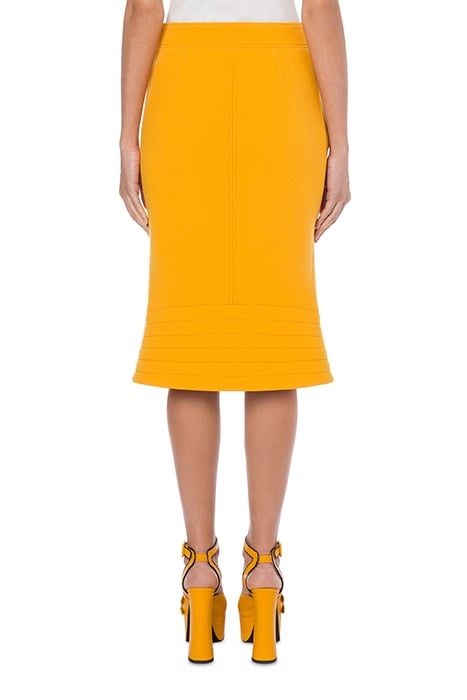 COUTURE BIKER WOOL CREPE SKIRT YELLOW 2