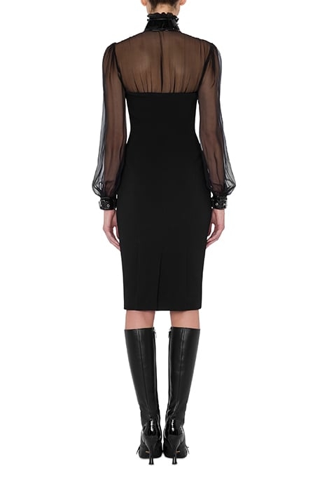 BONDAGE BUCKLE STRETCH CADY DRESS BLACK 2