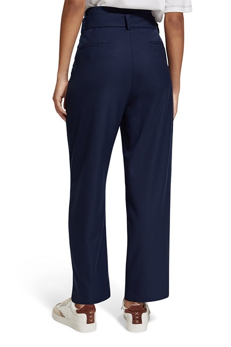 DAISY - HIGH RISE STRAIGHT LEG PAPERBAG TROUSERS NAVY BLUE 2