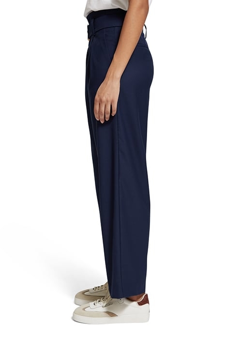 DAISY - HIGH RISE STRAIGHT LEG PAPERBAG TROUSERS NAVY BLUE 5