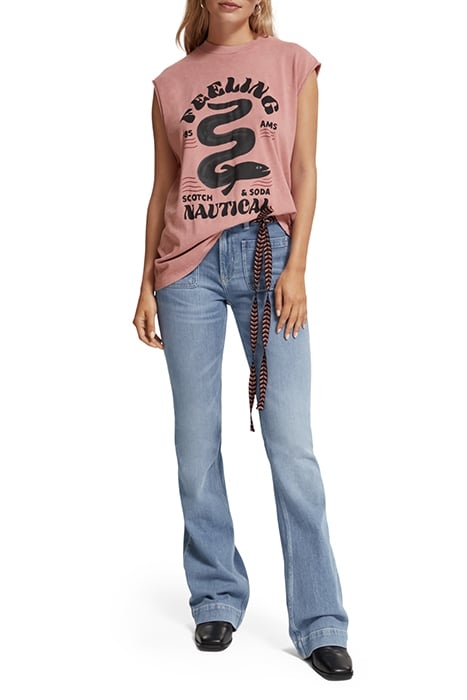 THE CHARM FLARED JEANS WITH PATCH POCKETS — STILL WATERS 3