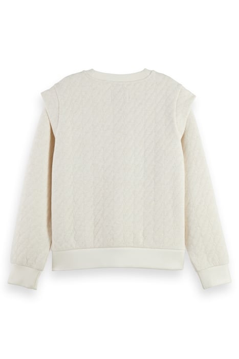 BONDED ROPE PATTERN SWEATSHIRT SOFT ICE MELANGE 2