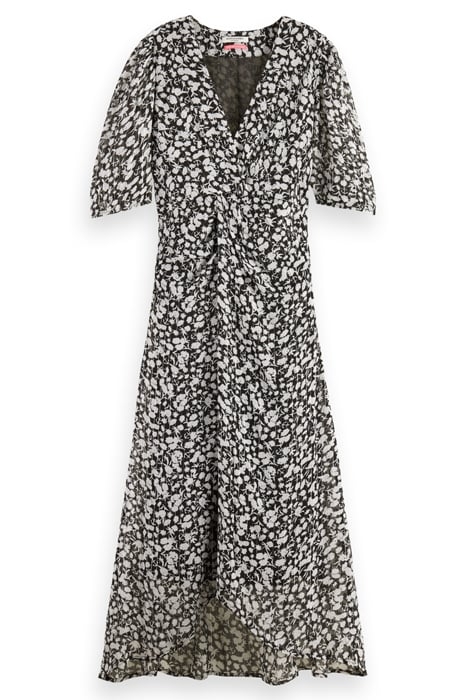 MIDI DRESS WITH DRAPED KNOT DETAIL ANCHOR FLORAL 3