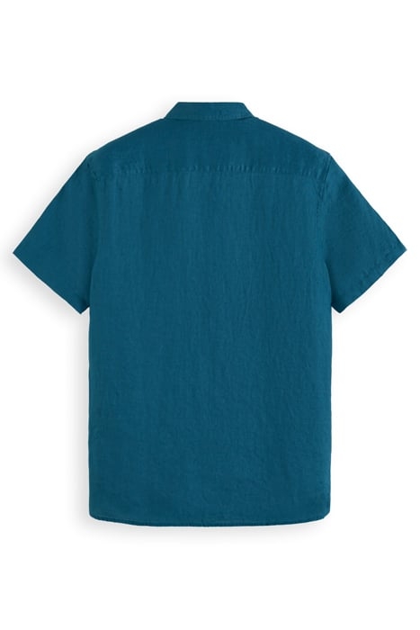 SHORT SLEEVE LINEN SHIRT HARBOUR TEAL 2
