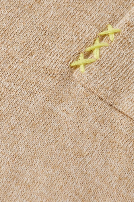 LINEN COTTON BLEND CREW NECK SEASTONE 3