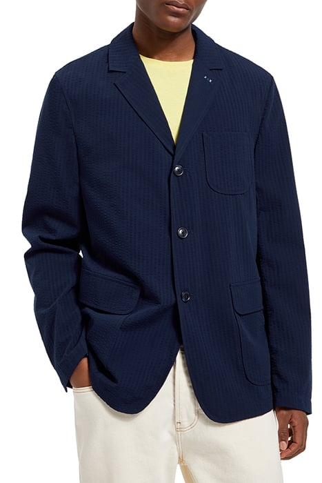 UNCONSTRUCTED SEERSUCKER BLAZE NAVY BLUE 1