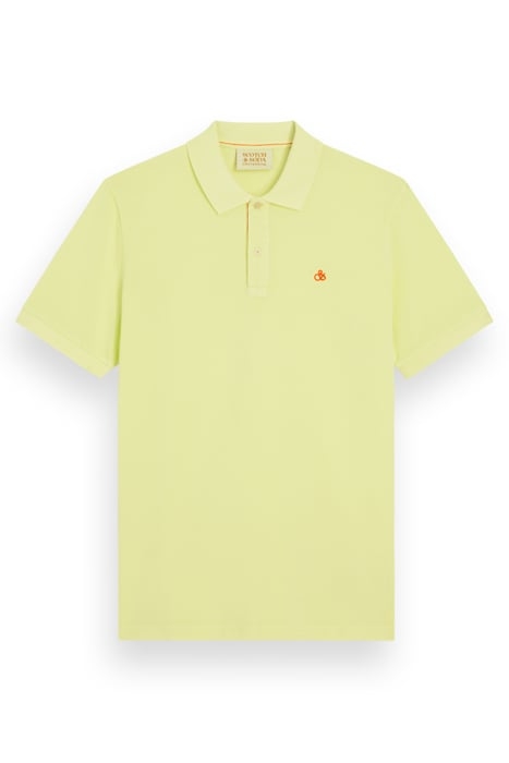 GARMENT DYED PIQUE POLO WASHED NEON YELLOW 1