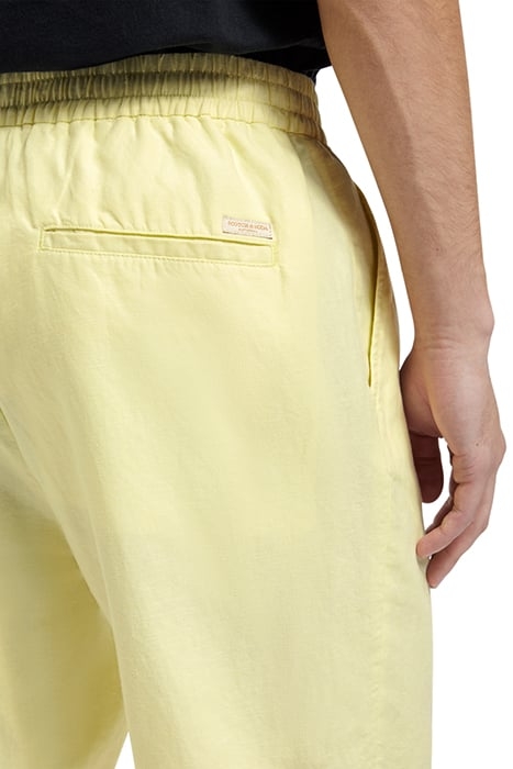FAVE- COTTON/LINEN TWILL BERMU WASHED NEON YELLOW 8