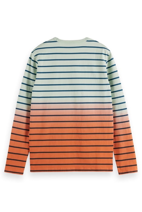 DIP DYE STRIPED LS T-SHIRT SEA FOAM 2