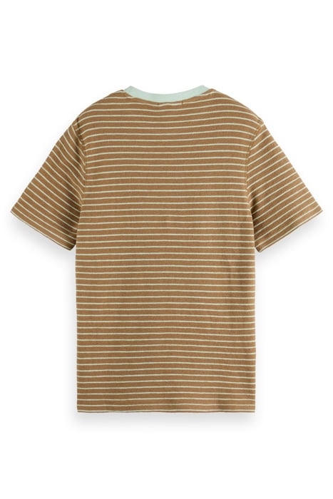 STRUCTURED STRIPED T-SHIRT TAUPE/ SEA FOAM 2