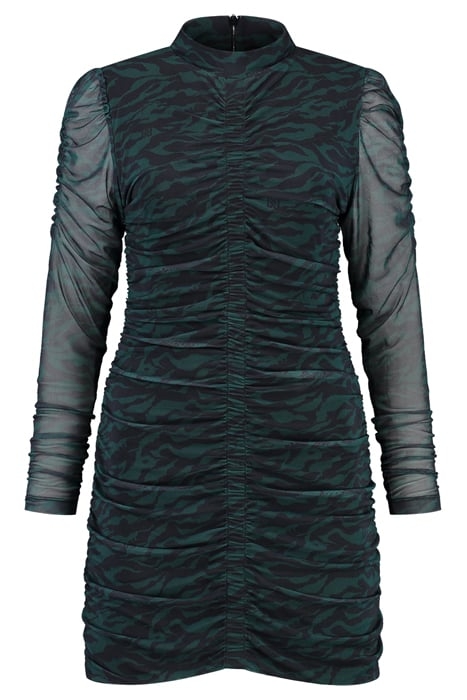 ZEBRA MESH DRESS PINE GREEN 1