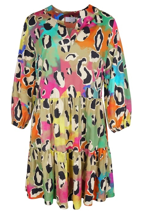 DRESS SAN RAFAEL SHORT COLORFUL LEOPARD MULTICOLOR 1