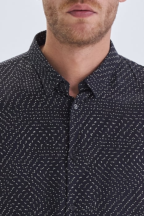 BLACK POLKA DOT LENZING™ ECOVERO™ SLIM SHIRT BLACK 6
